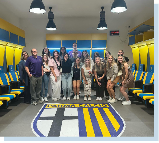 Students touring the Parma Calcio Soccer Club