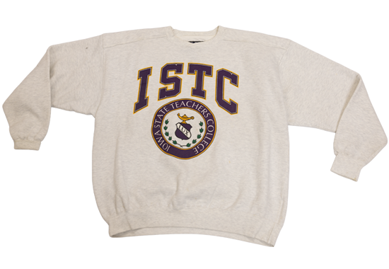An Iowa State Teachers College sweatshirt