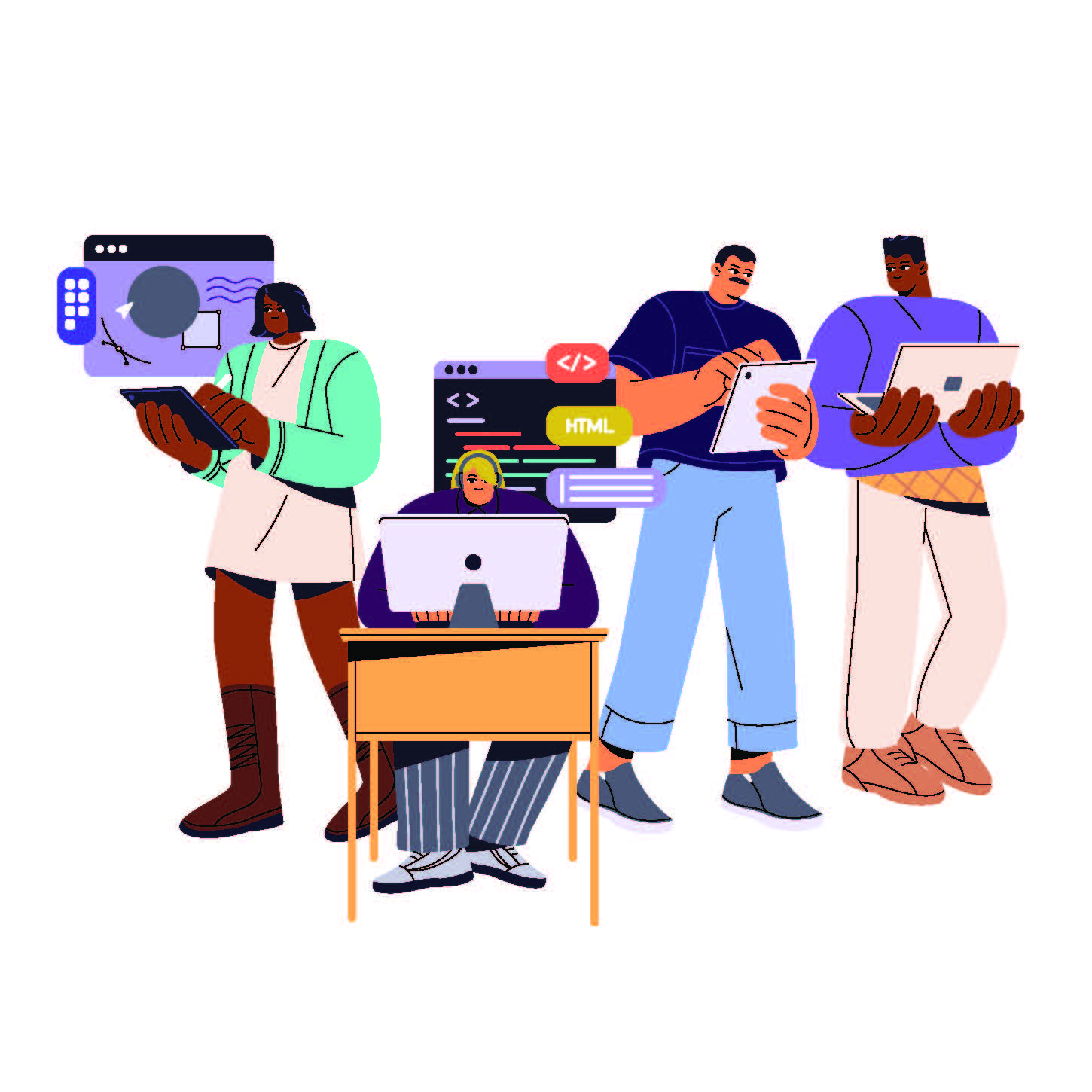 Illustration of students 