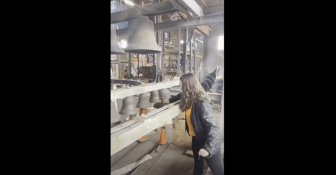 Playing the carillon bells at The Verdin Company