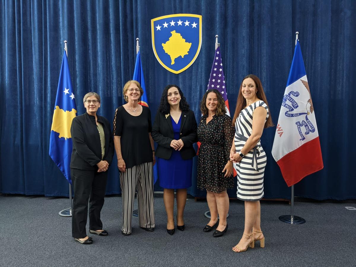 UNI representatives with Kosovo's president