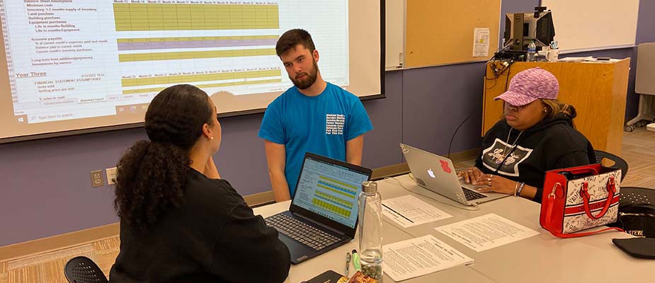 Students talking with each other