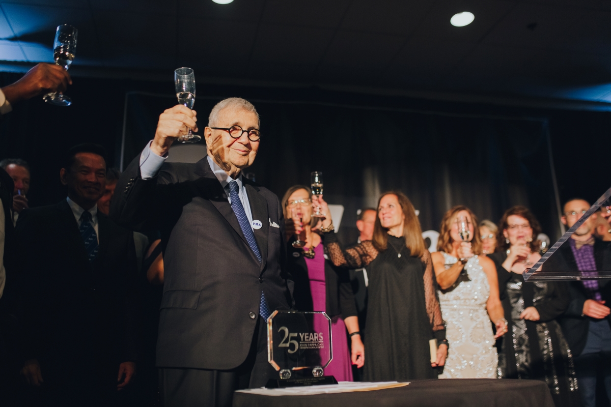 John Pappajohn raising a toast