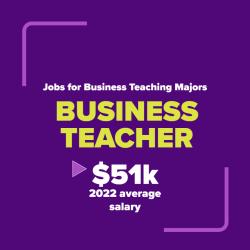 Jobs for business teaching majors: business teachers made an average salary of $51k in 2022