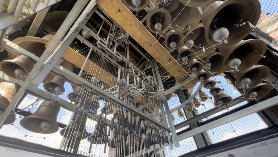 New and refurbished bells are installed in the belfry