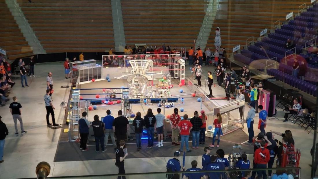 FIRST Robotics teams compete 