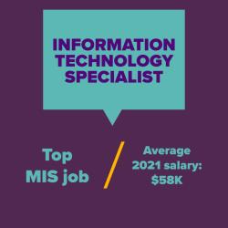 Information technology specialist -- top MIS job with an average 2021 salary of $58,000