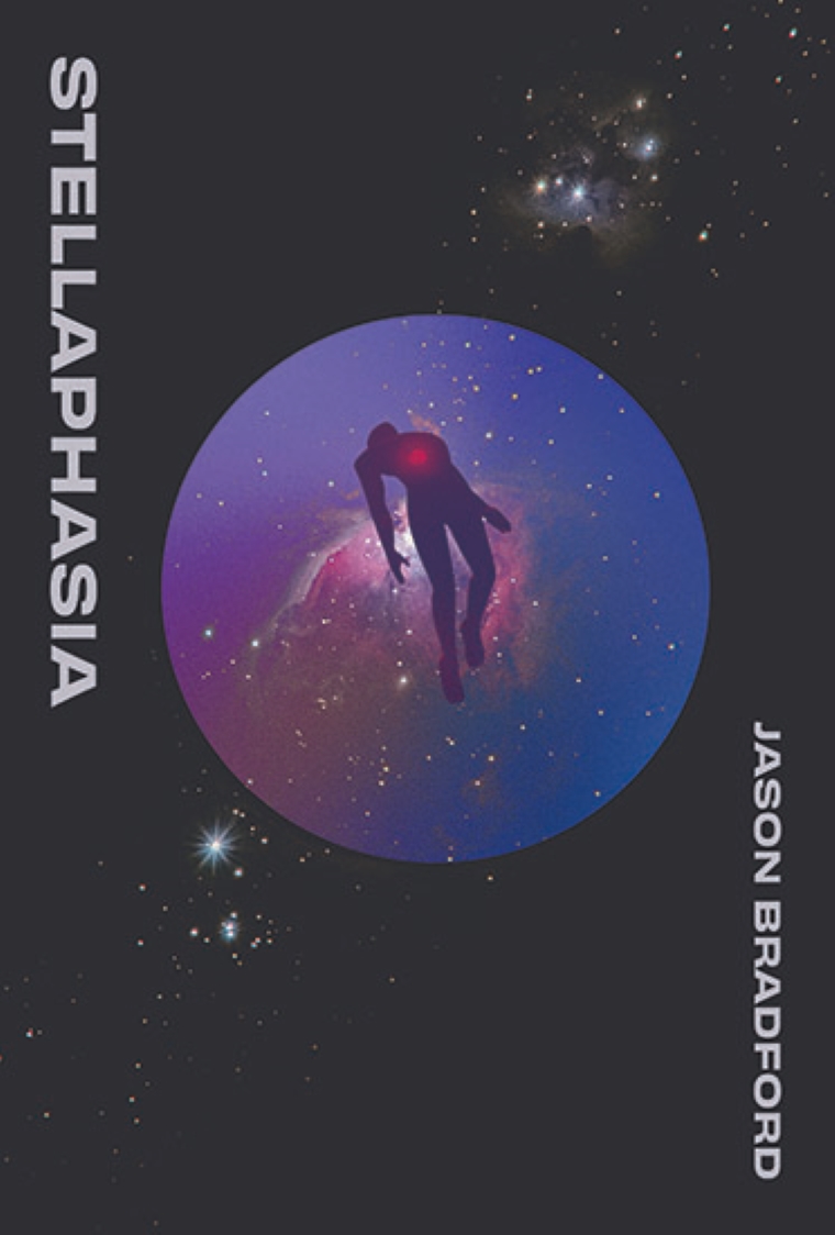 Stellaphasia book cover with person floating in space