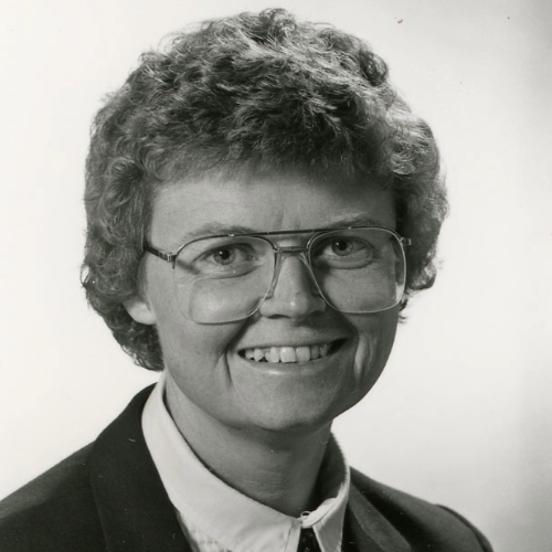 A headshot of Patricia Geadelmann in 1990.
