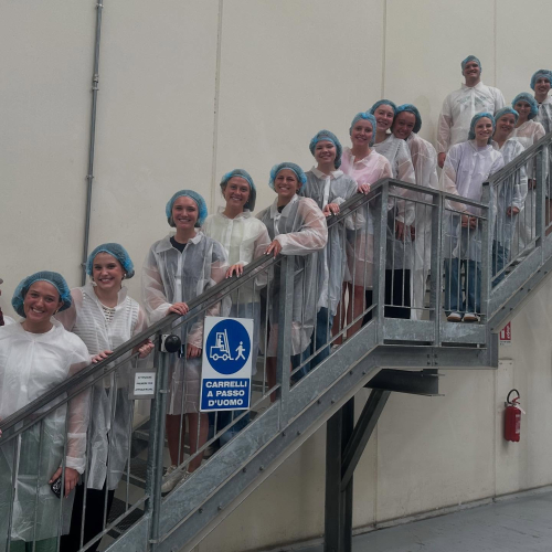 Students on factory tour