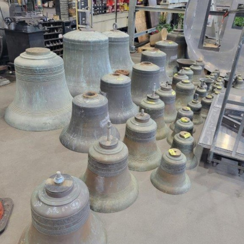 Bells being refinished at The Verdin Company in Cincinatti