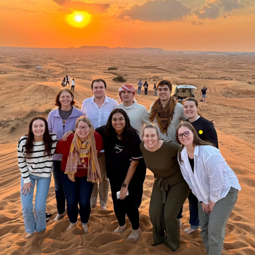 Students on a desert safari