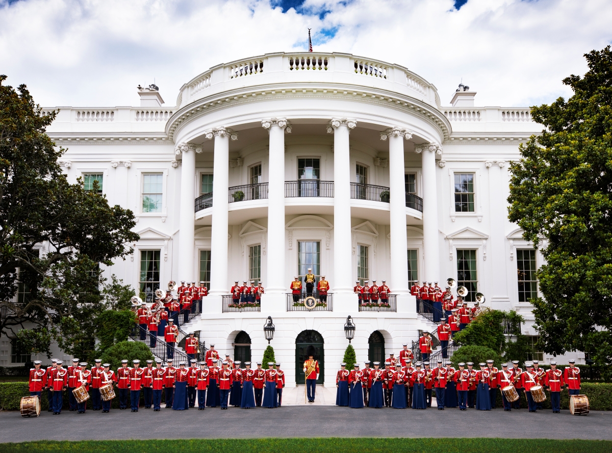 Presidents Own Marine Band in front of the White House