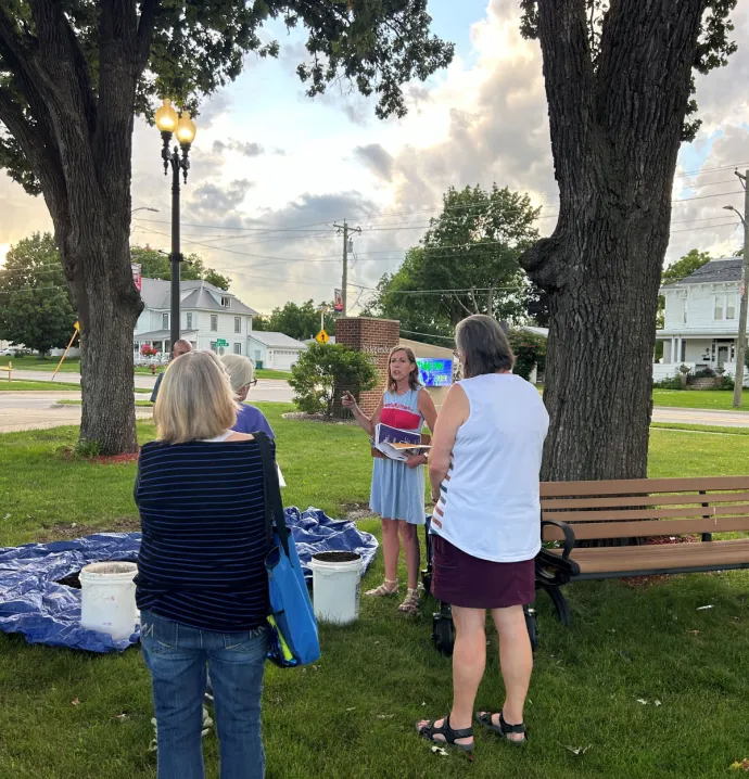 Jennifer Trent leads a compost training