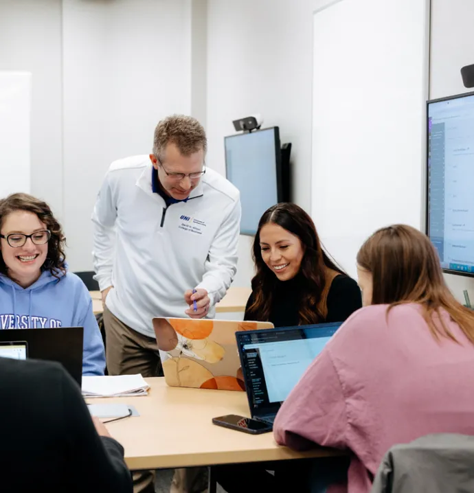 Students in hybrid accounting program. 