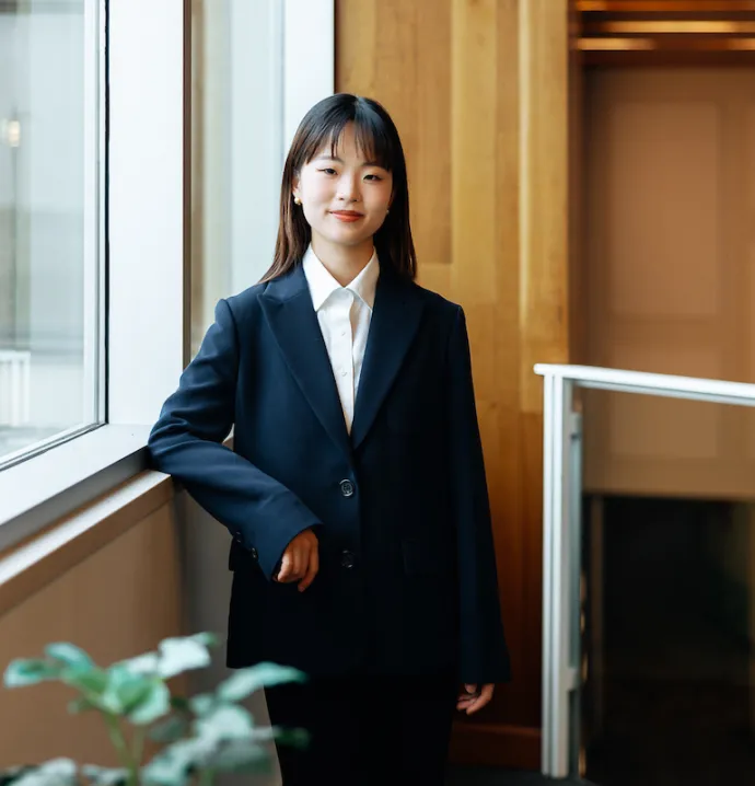 UNI student in blazer
