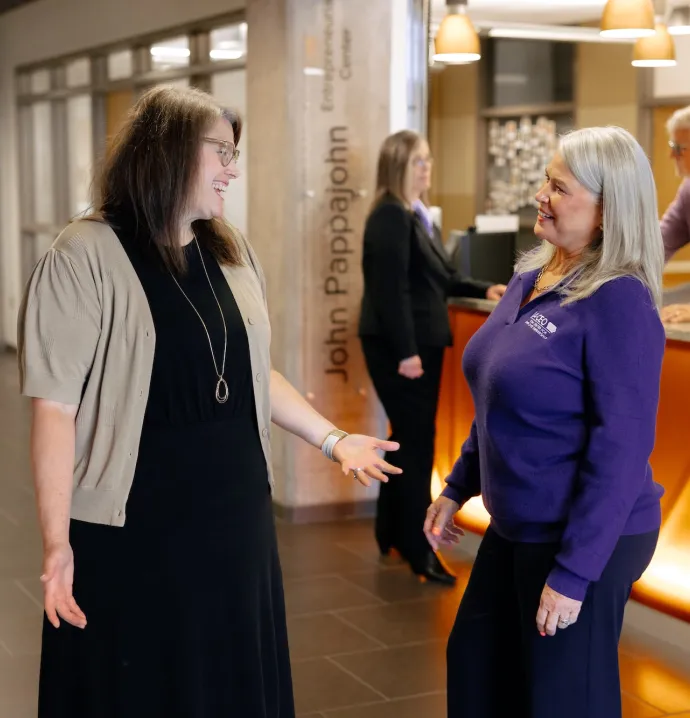 Christy Ryken of SMS talks to colleagues in BCS