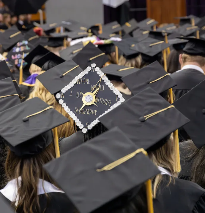 Grad caps at UNI Commencement