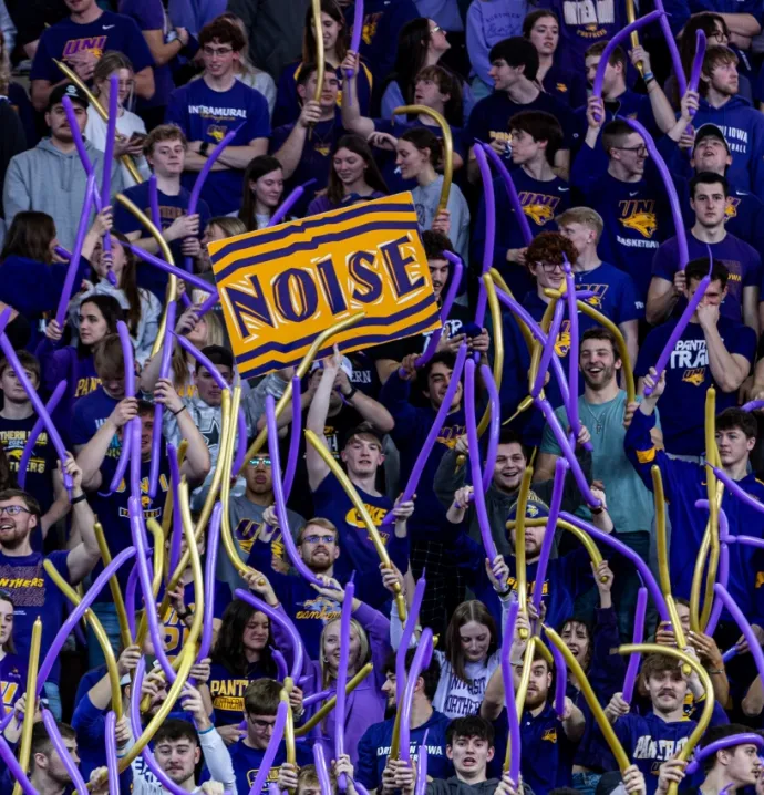 UNI section at basketball game