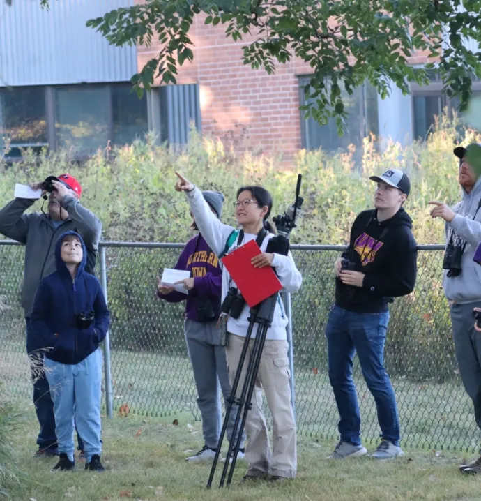 Community members birding at BioBlitz