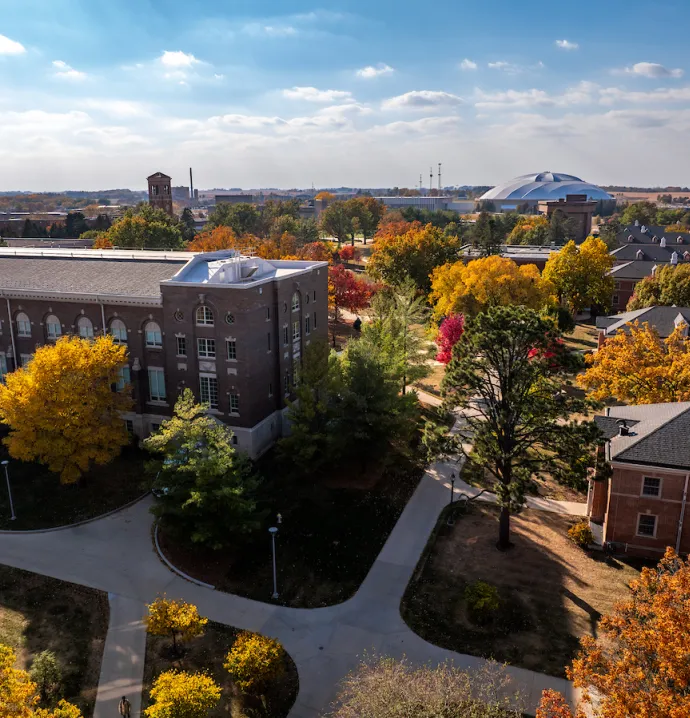 UNI campus in the fall