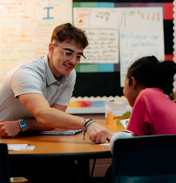 UNI education student working in the classroom