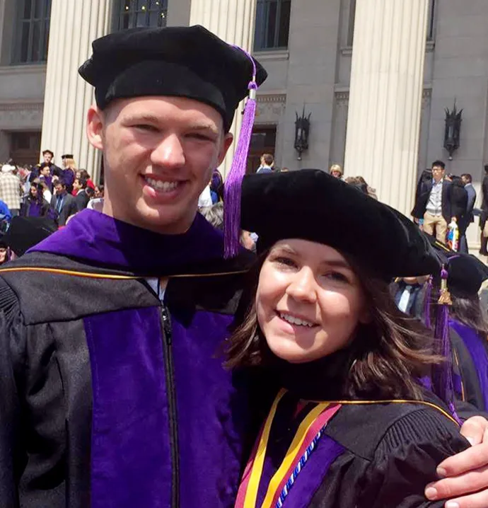 Emily Scholtes and Andy Dykstra at graduation