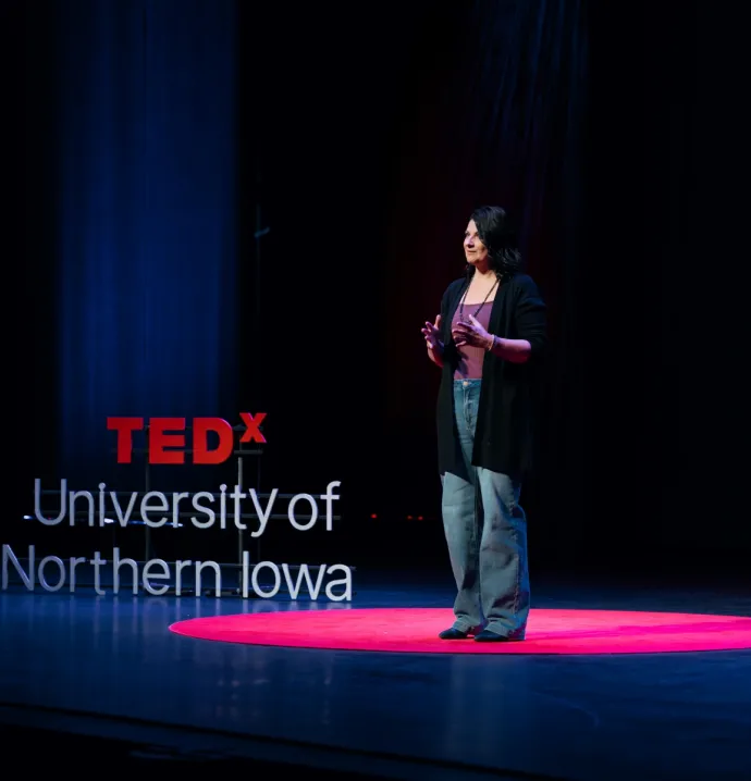 Elaine Eshbaugh speaking at TEDxUniversity of Northern Iowa