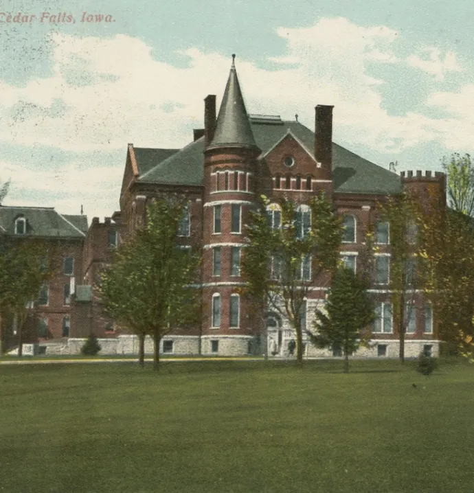 Iowa State Teachers College (UNI) campus building illustration dated 190