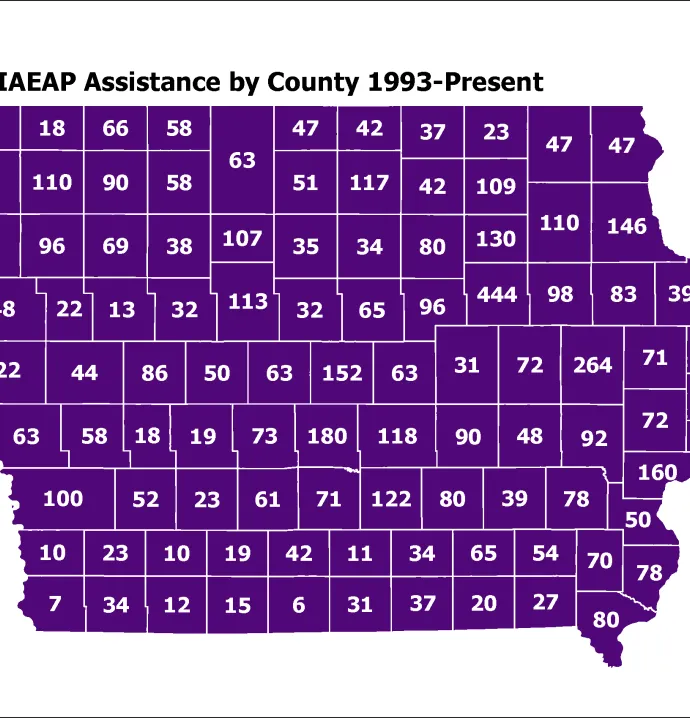 IAEAP Assistance by Iowa county 1993-present