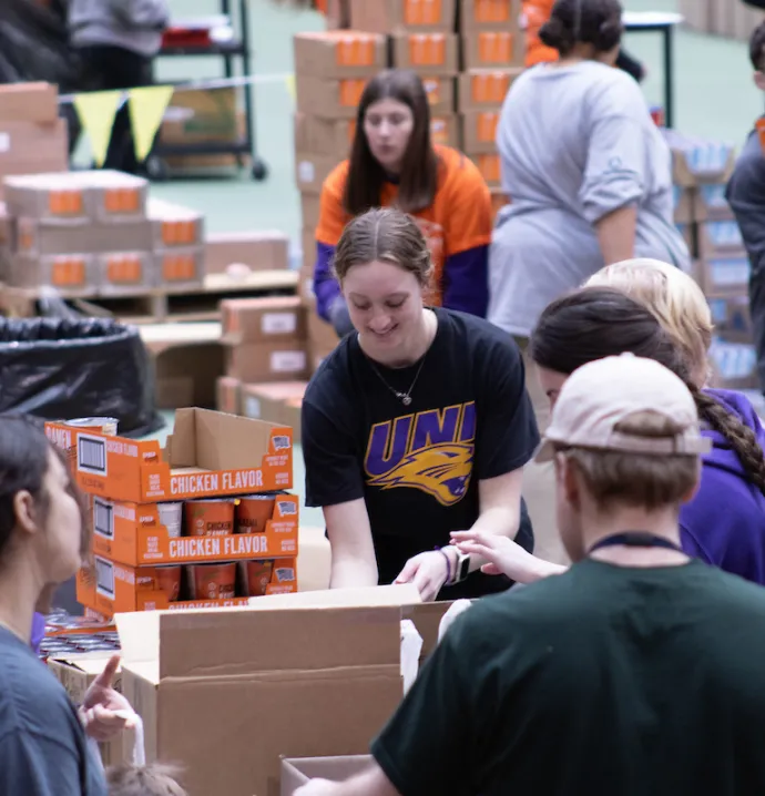 Students participate in Pack the Dome