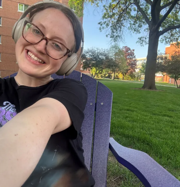 Jacey Ordal on UNI campus