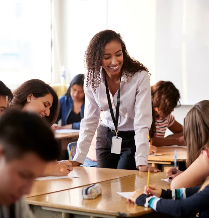 Woman teaching in a classroom