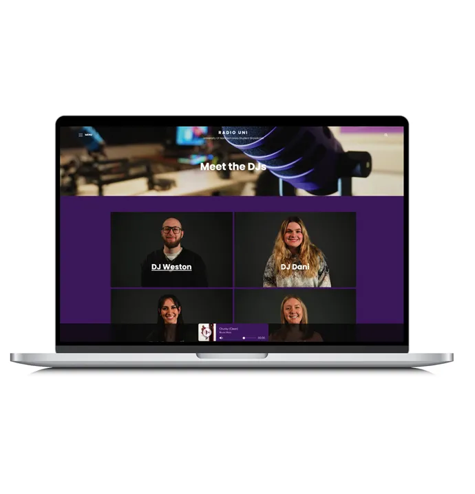 An image are of RadioUNI online