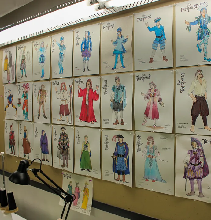 Renderings for costumes in The Tempest. 