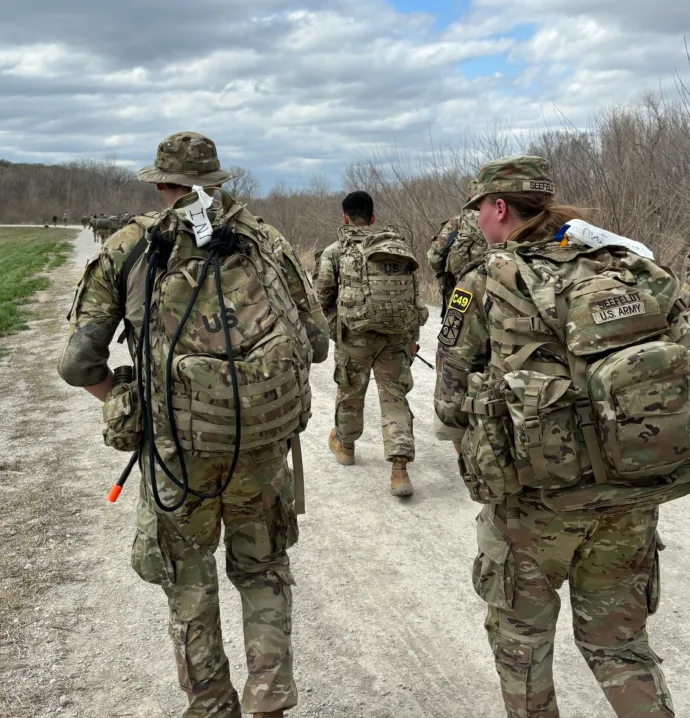 ROTC cadets during field exercise