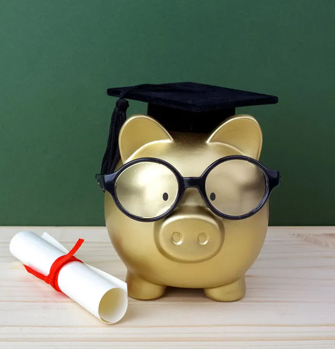 Piggy Bank with Diploma