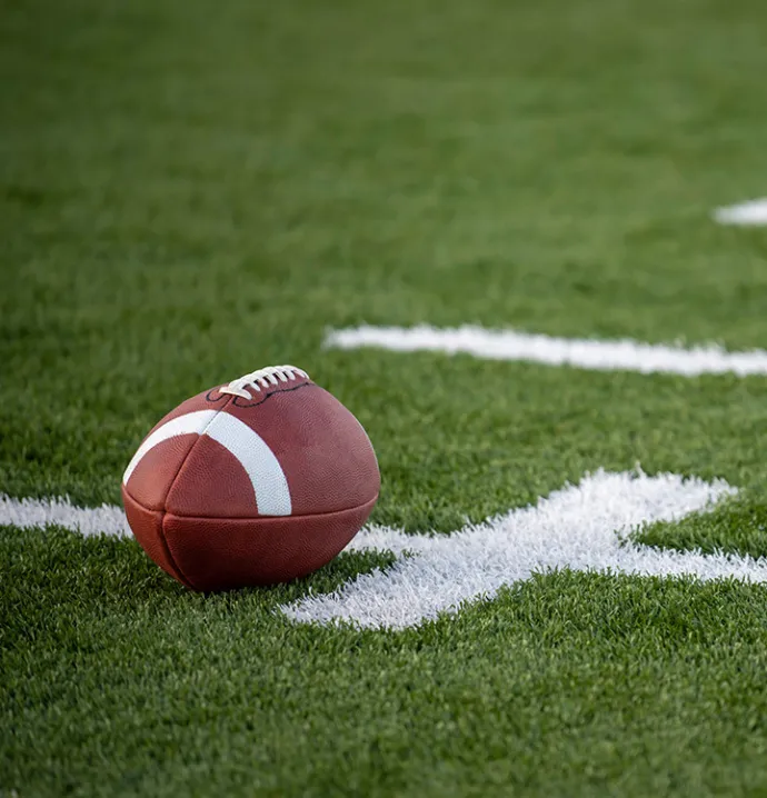 Football on field