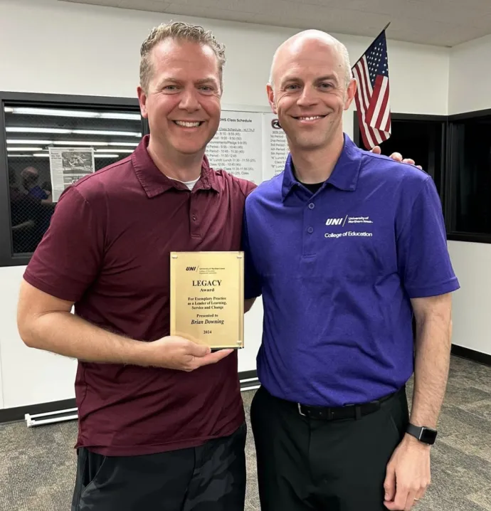 Brian Downing receives Educational Leadership Legacy Award