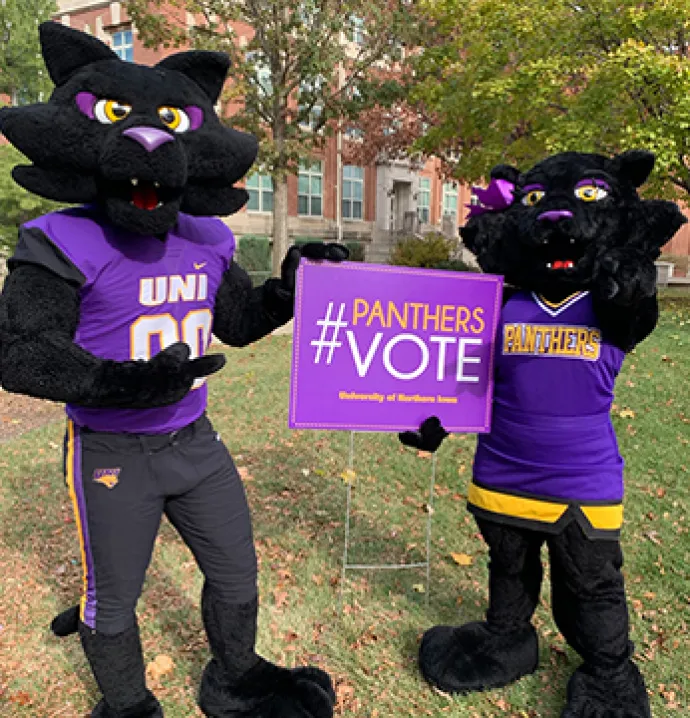 TC and TK ask UNI students to vote.