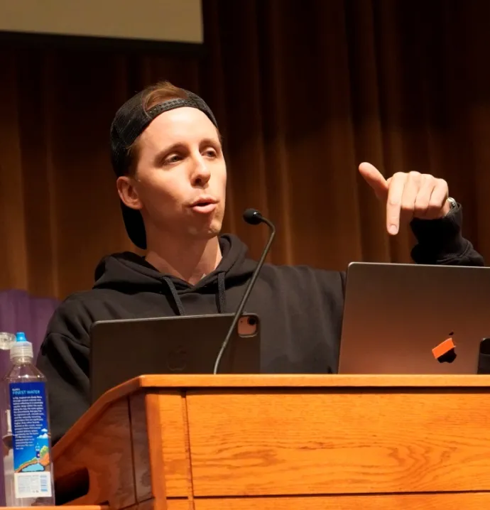 Ben Hagarty speaking at Fast Forward