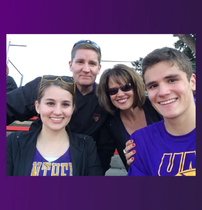 The Fick family in UNI gear