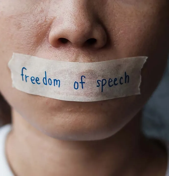 "Freedom of Speech" on Piece of Tape