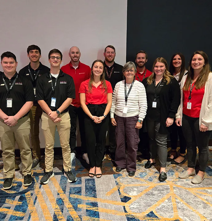 Group photo of students at a case competition. 