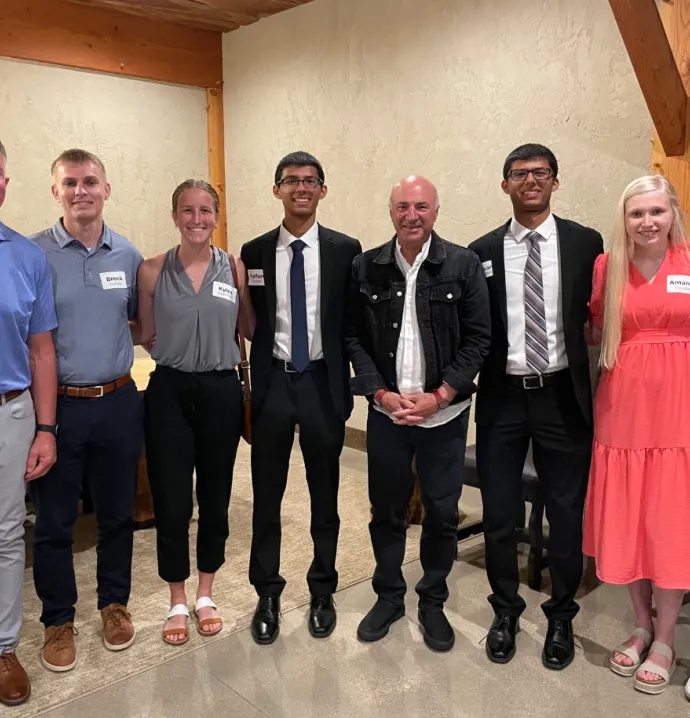 UNI students with Kevin O'Leary