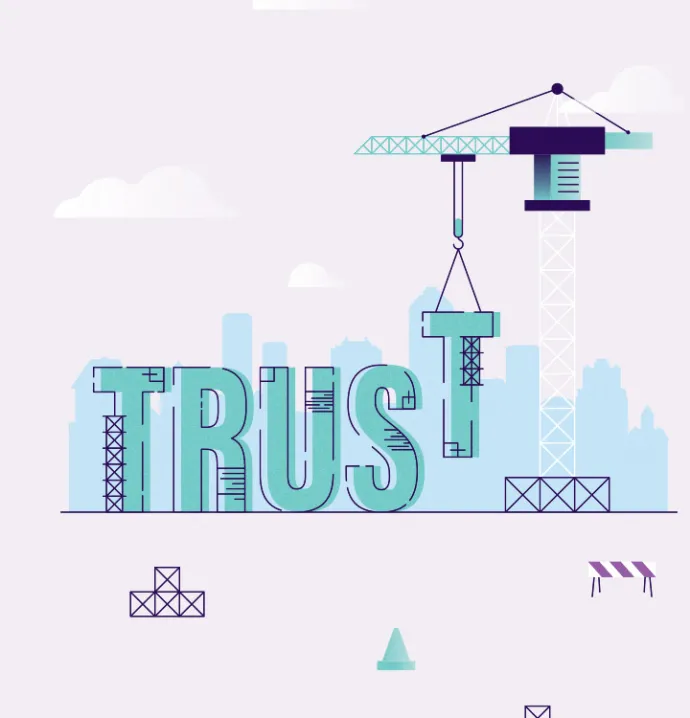 Illustration of crane building trust 