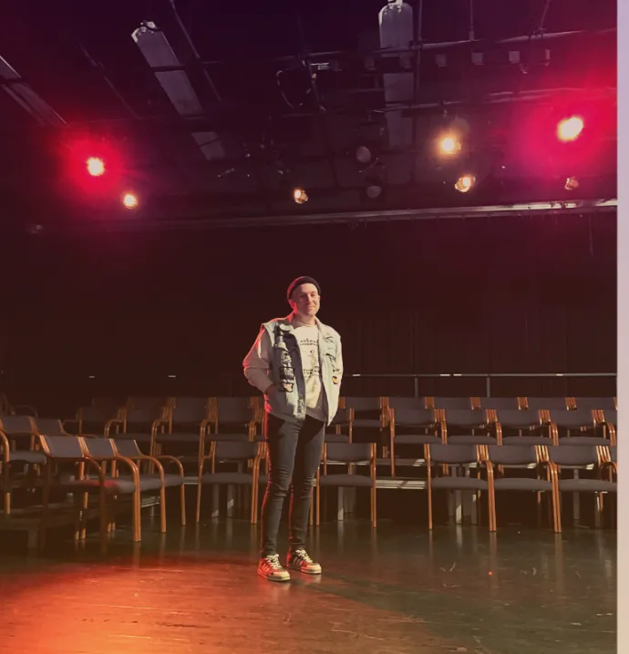 Matthew Bancroft-Smithe standing in the Interpreters Theatre
