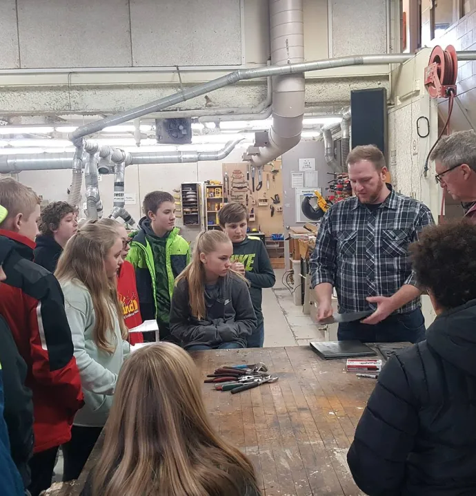 Students listen to Dan Perry and Tom Stancliffe