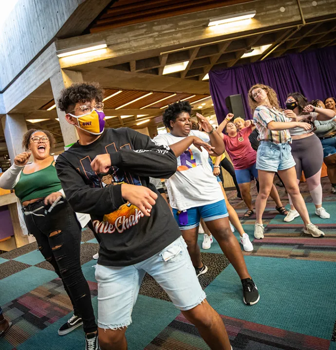 Students dance during Welcome Week.
