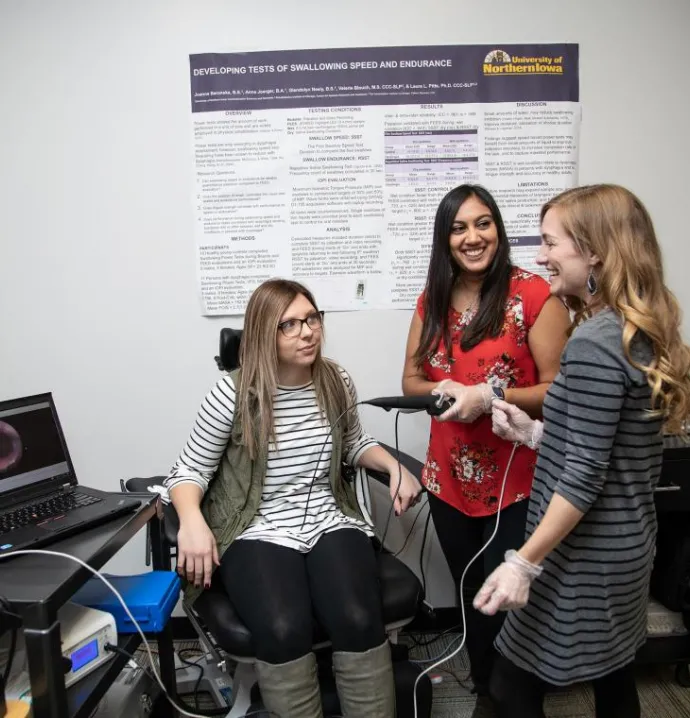 UNI students research swallowing disorders.